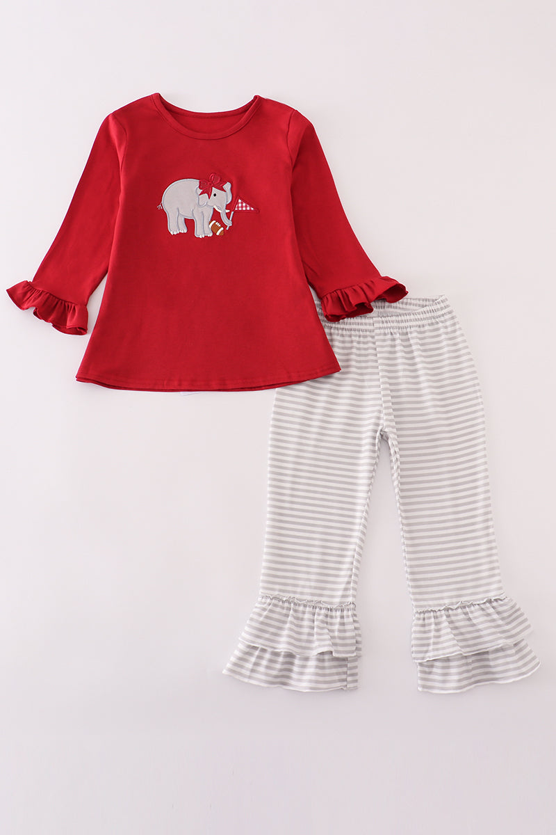 Alabama Roll Tide Elephant Applique Stripe Pants Set Honeydew