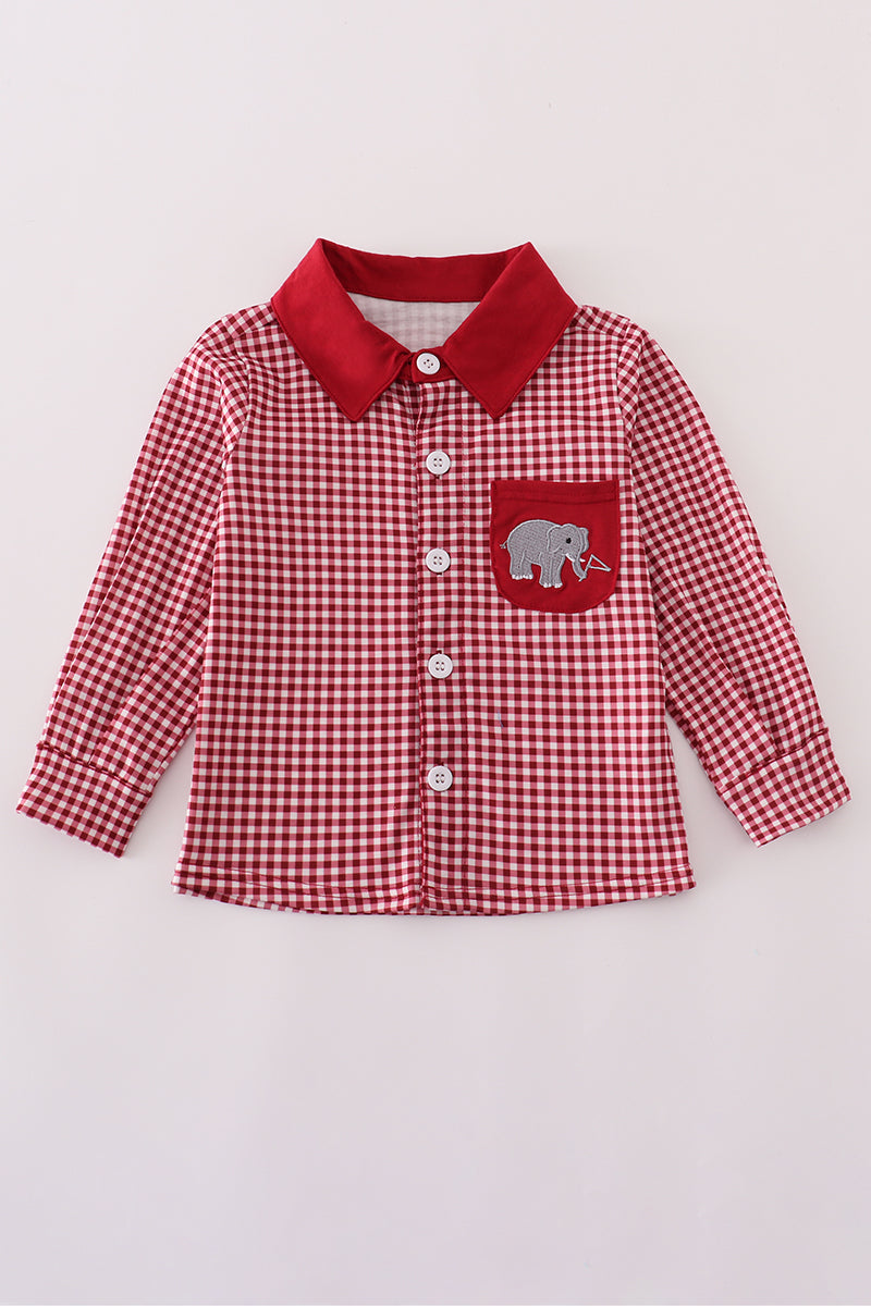 Alabama Roll Tide Embroidery Button Down Shirt Honeydew