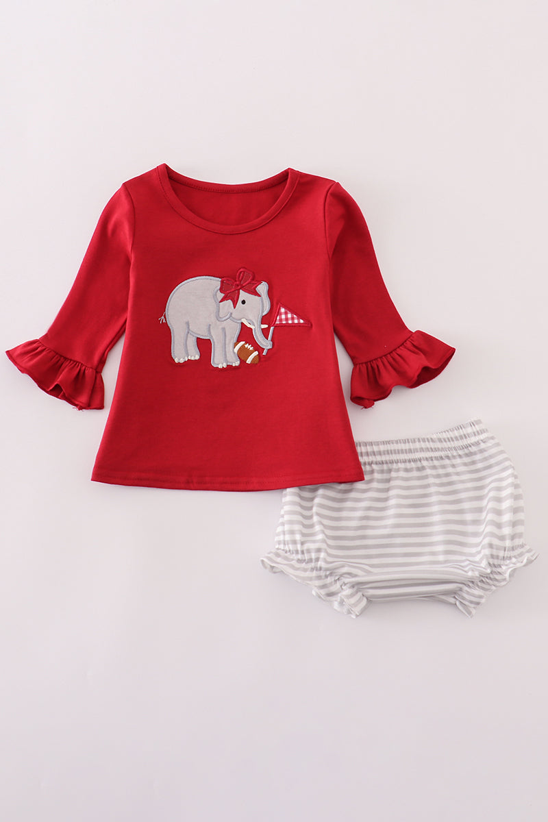 Alabama Roll Tide Elephant Applique Ruffle Bloomer Set Honeydew
