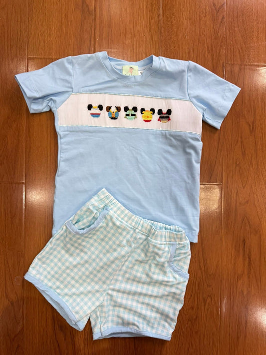 Halloween Mouse Boy Hand Smocked Shorts Set Ambabie