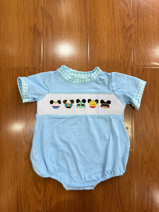 Halloween Mouse Boy Hand Smocked Romper Ambabie