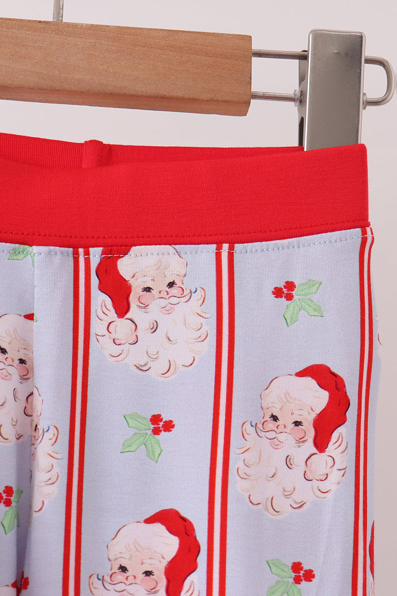Blue Stripe Santa Bamboo Boy Lounge Set Honeydew