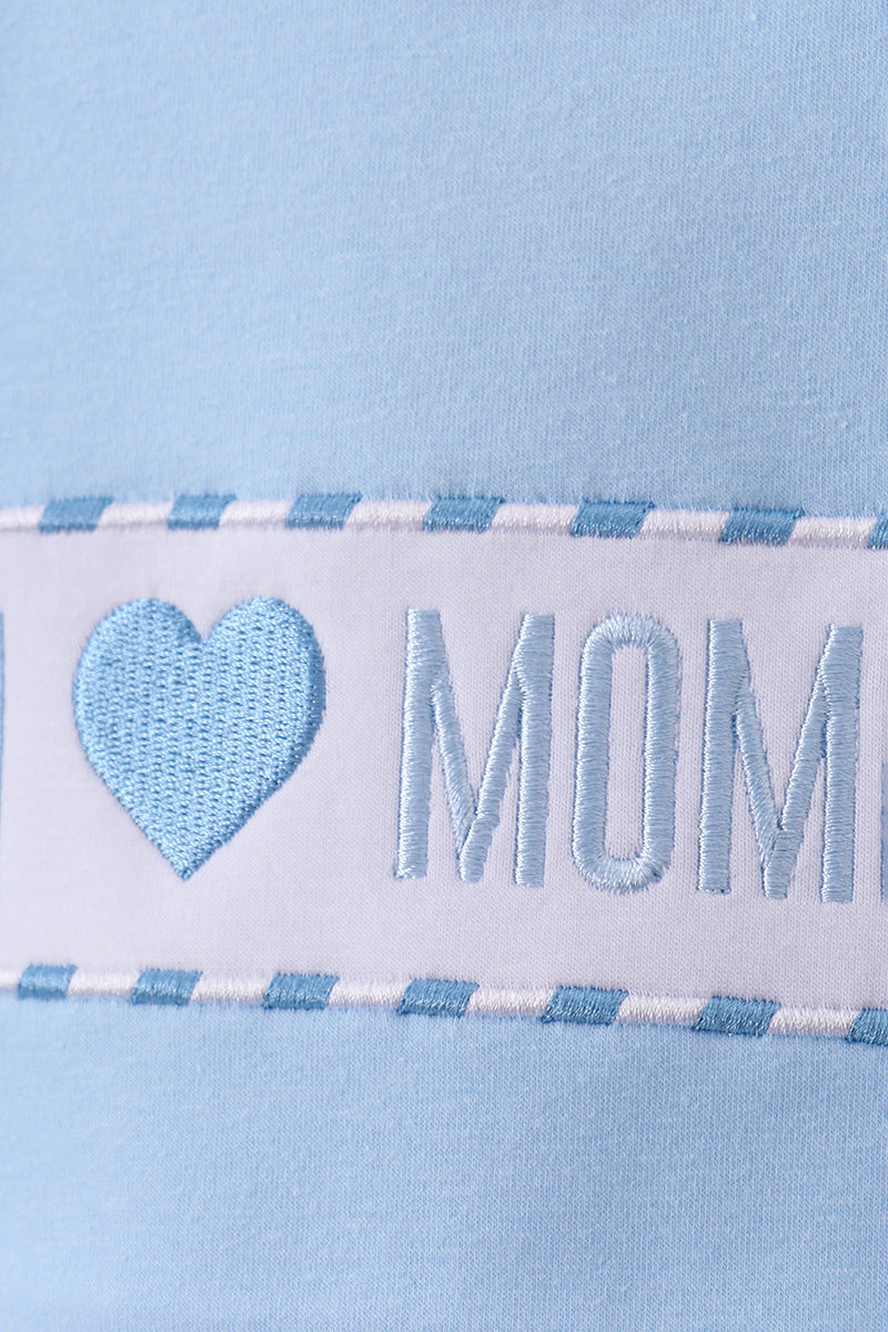 Blue I Love Mommy Smocked Boy Shorts Set Honeydew