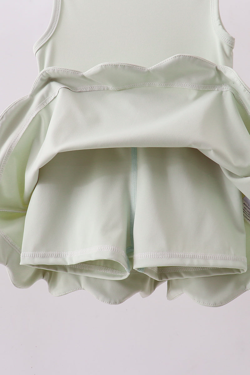 Sage Scalloped Active Dress Honeydew