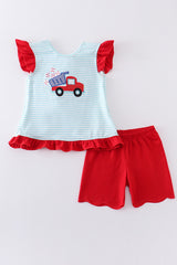 Baseball Trucks 2 Pc Girl Set Honeydew