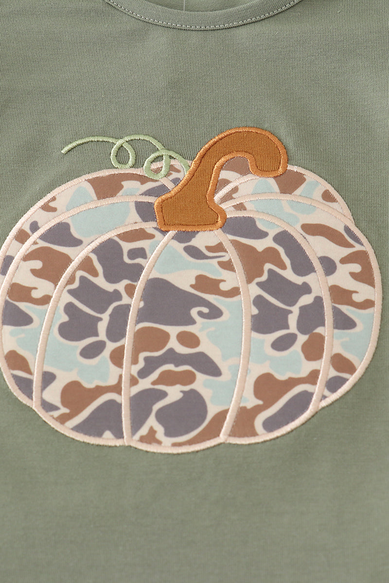 Green Camo Pumpkin Pants Set Honeydew