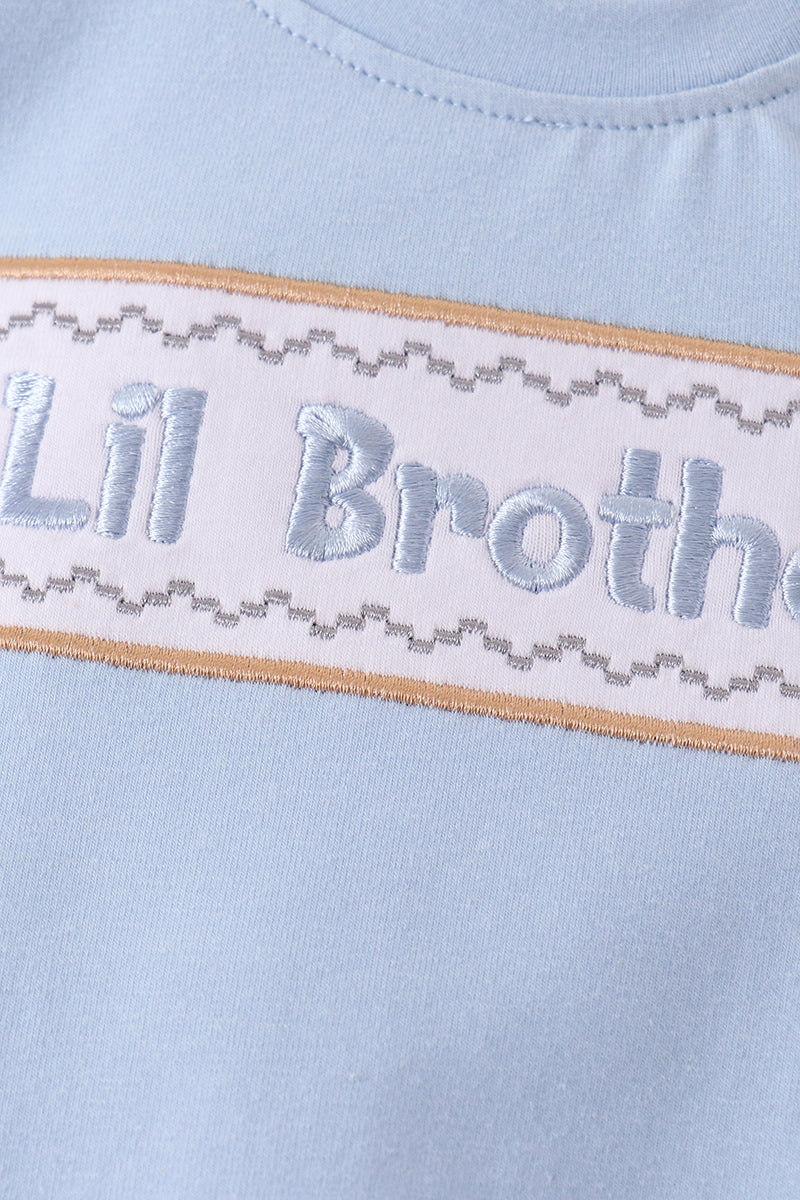 Blue Big Brother Embroidery Boy Bubble Honeydew