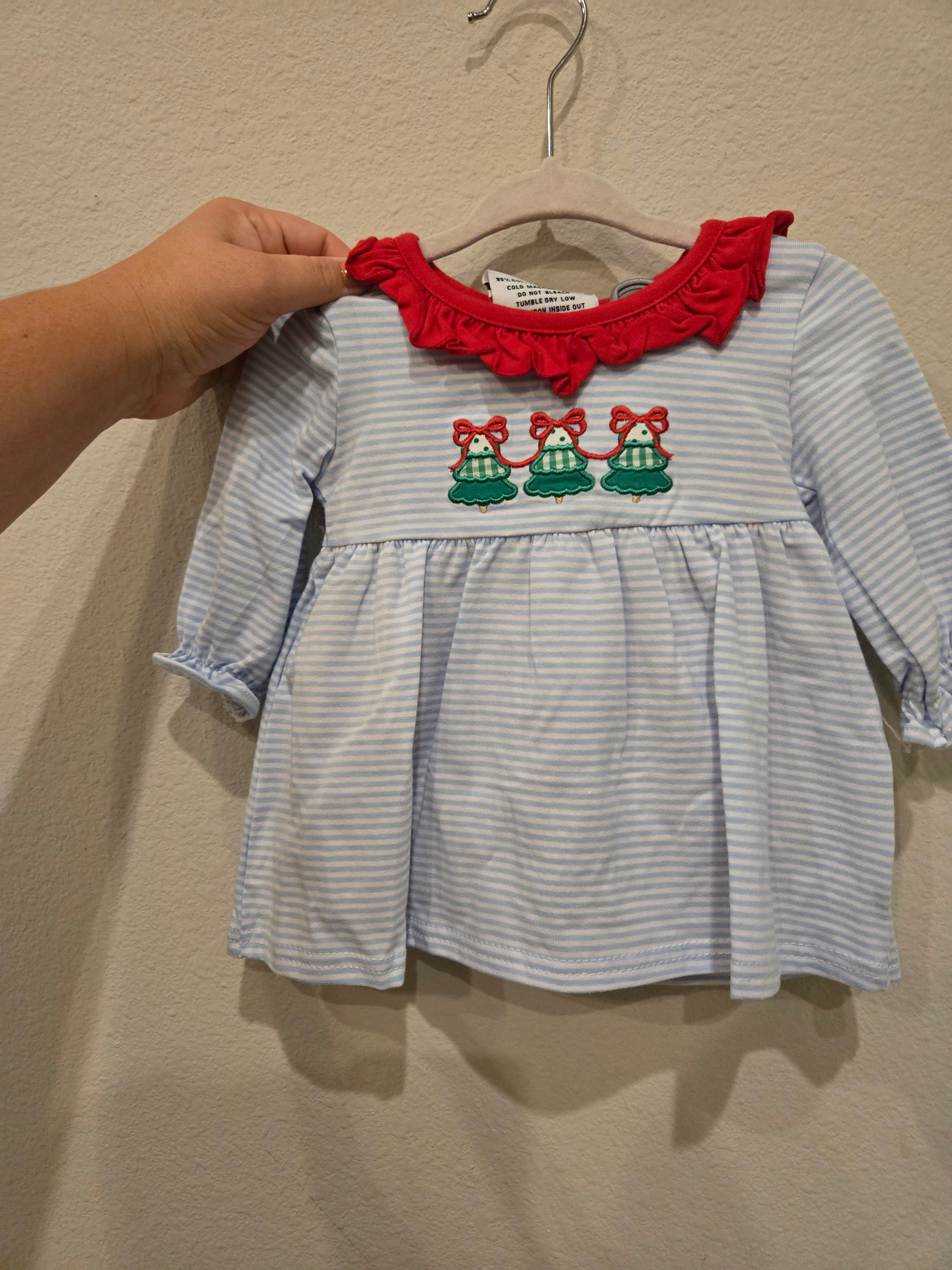 Christmas Tree Trio Bloomer Set Smock Candy