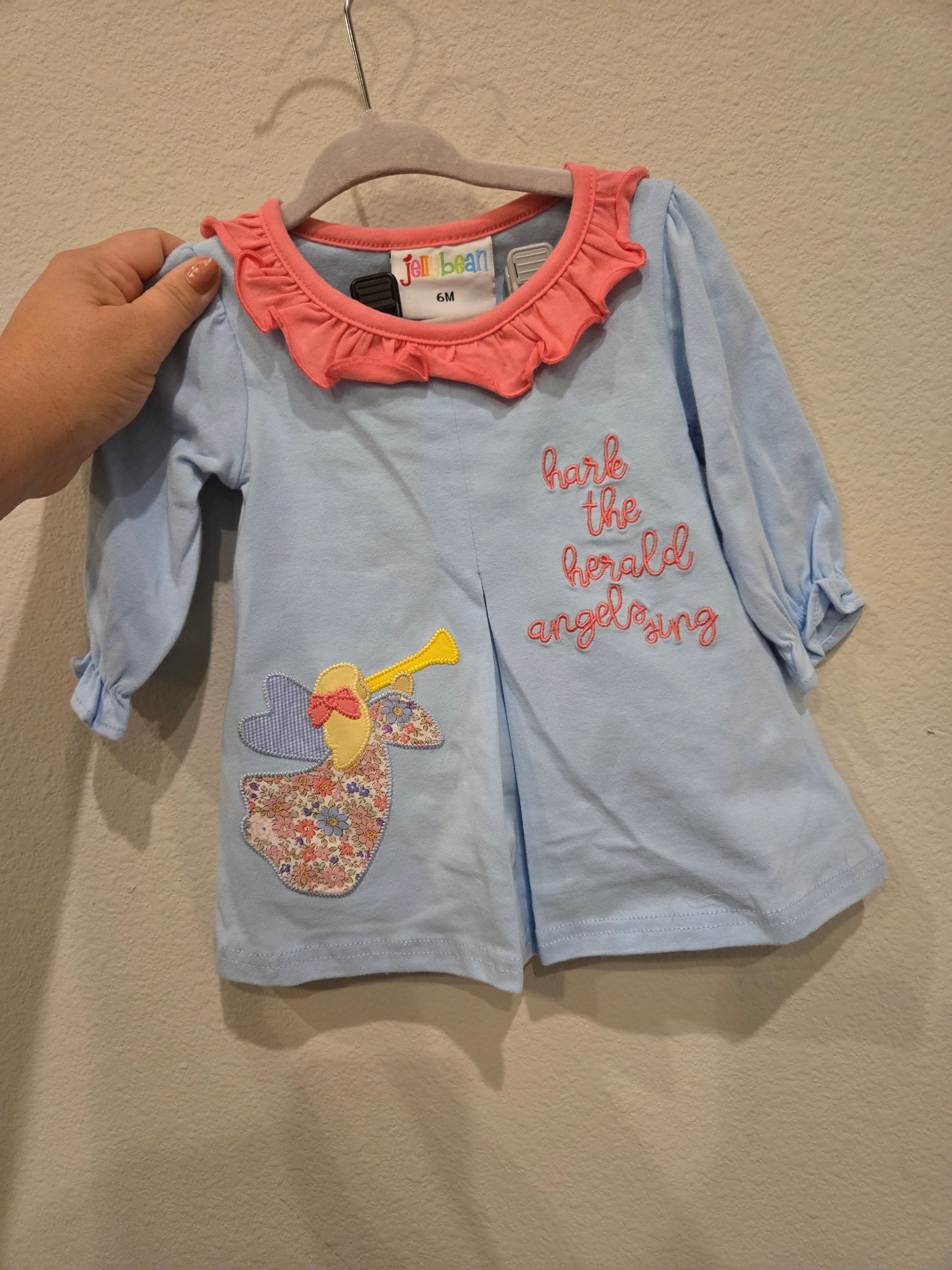 Hark The Herald Angels Sing Bloomer Set Smock Candy