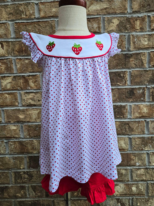 Strawberry Embroidery Girls Short Set - ETA January BOYIS