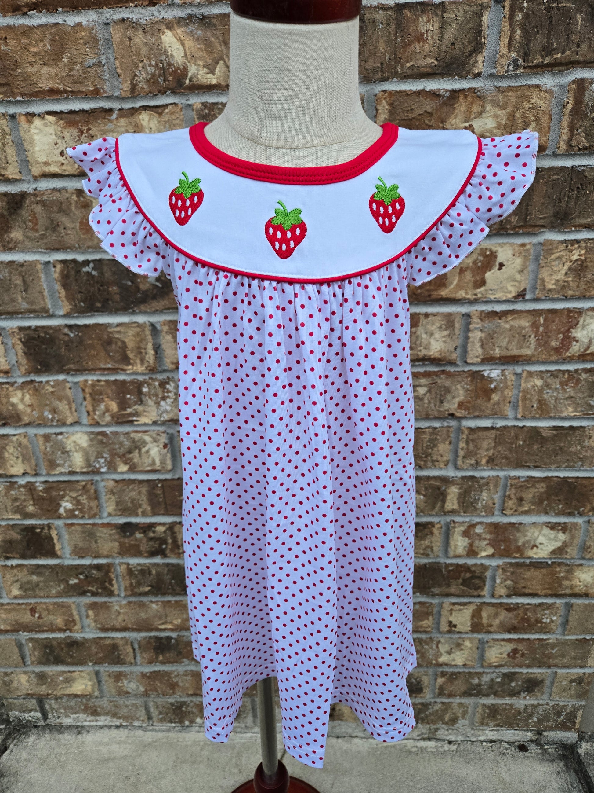Strawberry Embroidery Plate Dress BOYIS