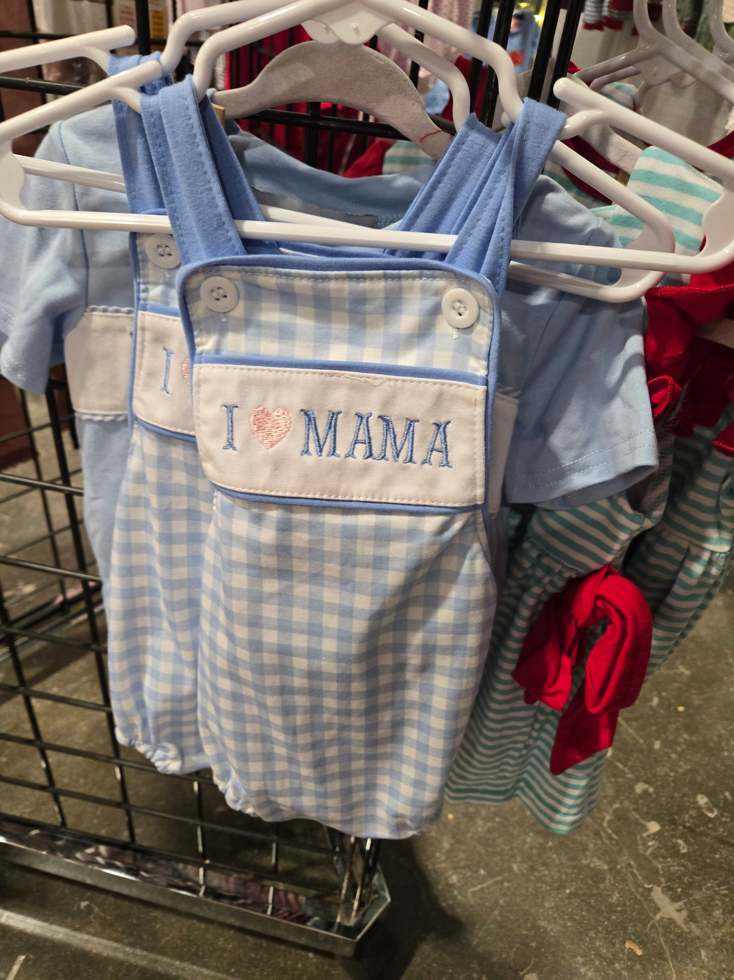 I Love Mama blBoy Romper Honeydew
