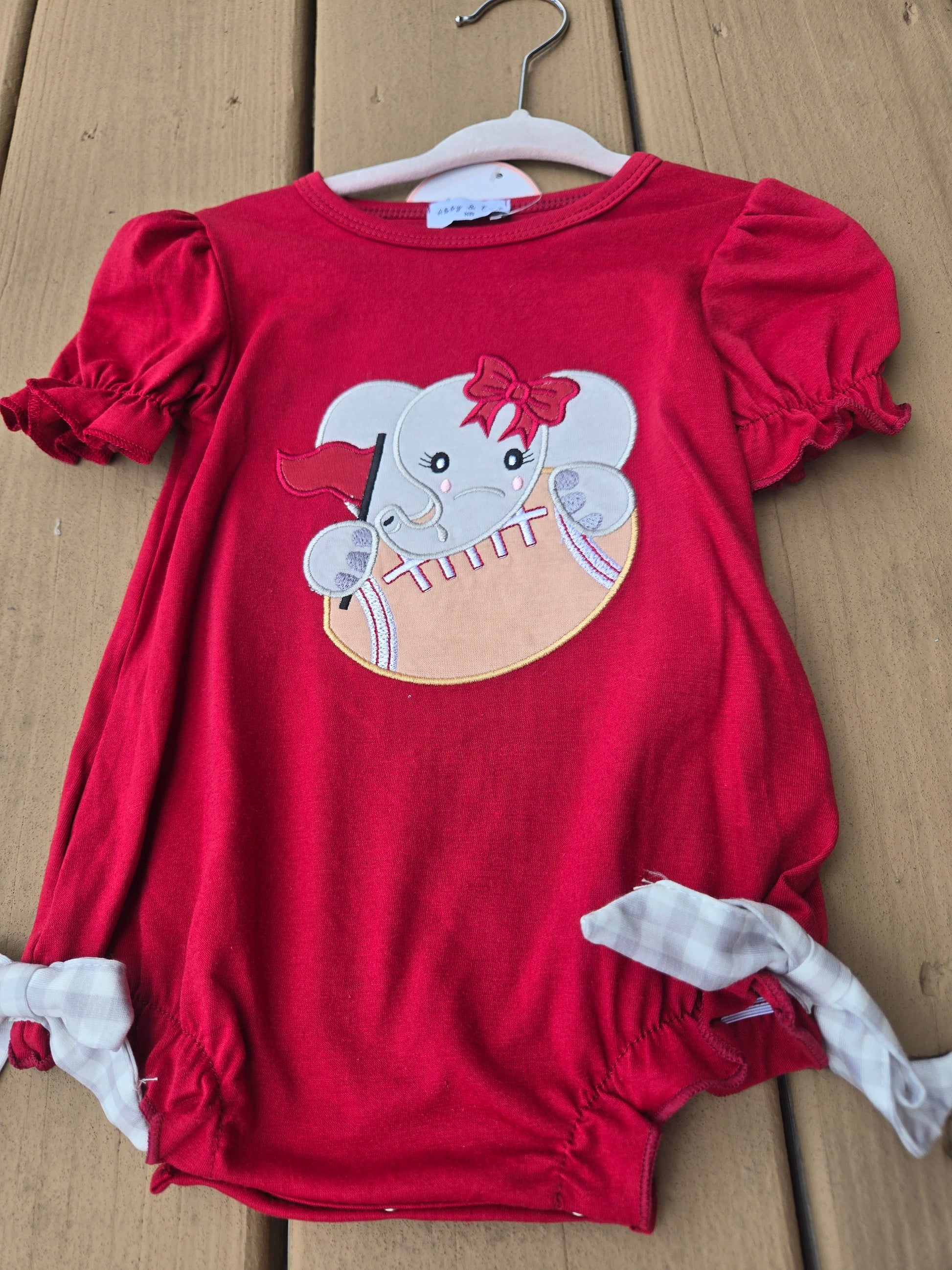 Alabama Applique Girl Romper Honeydew