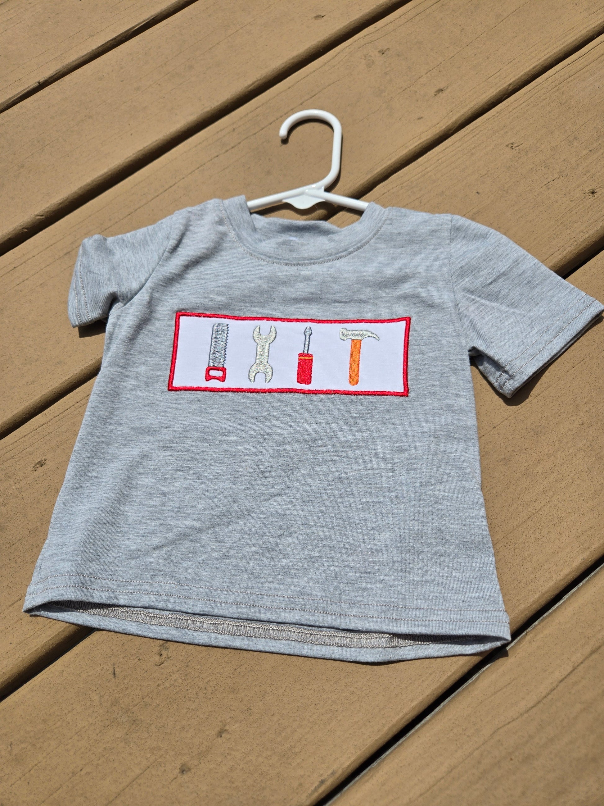 Grey Tool Embroidery Shirt Honeydew