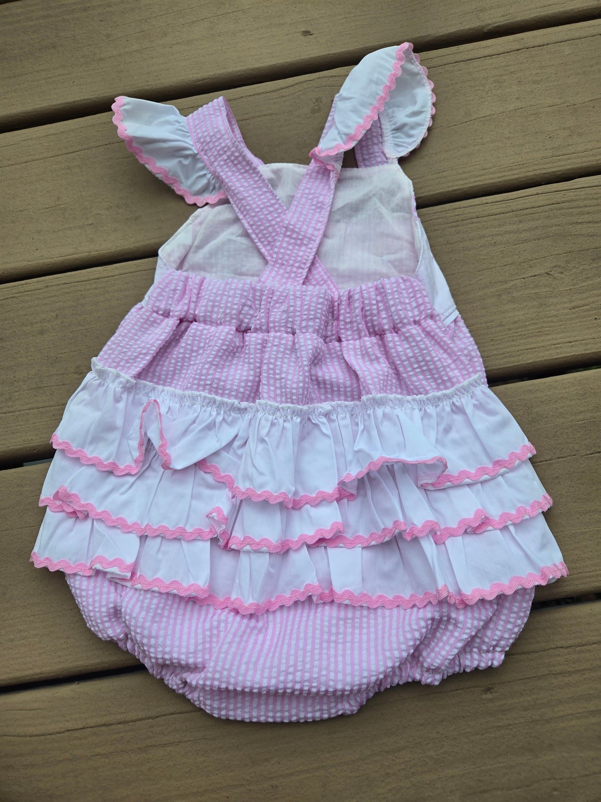 Pink Hot Air Balloon Embroidery Girl Romper Magic Group