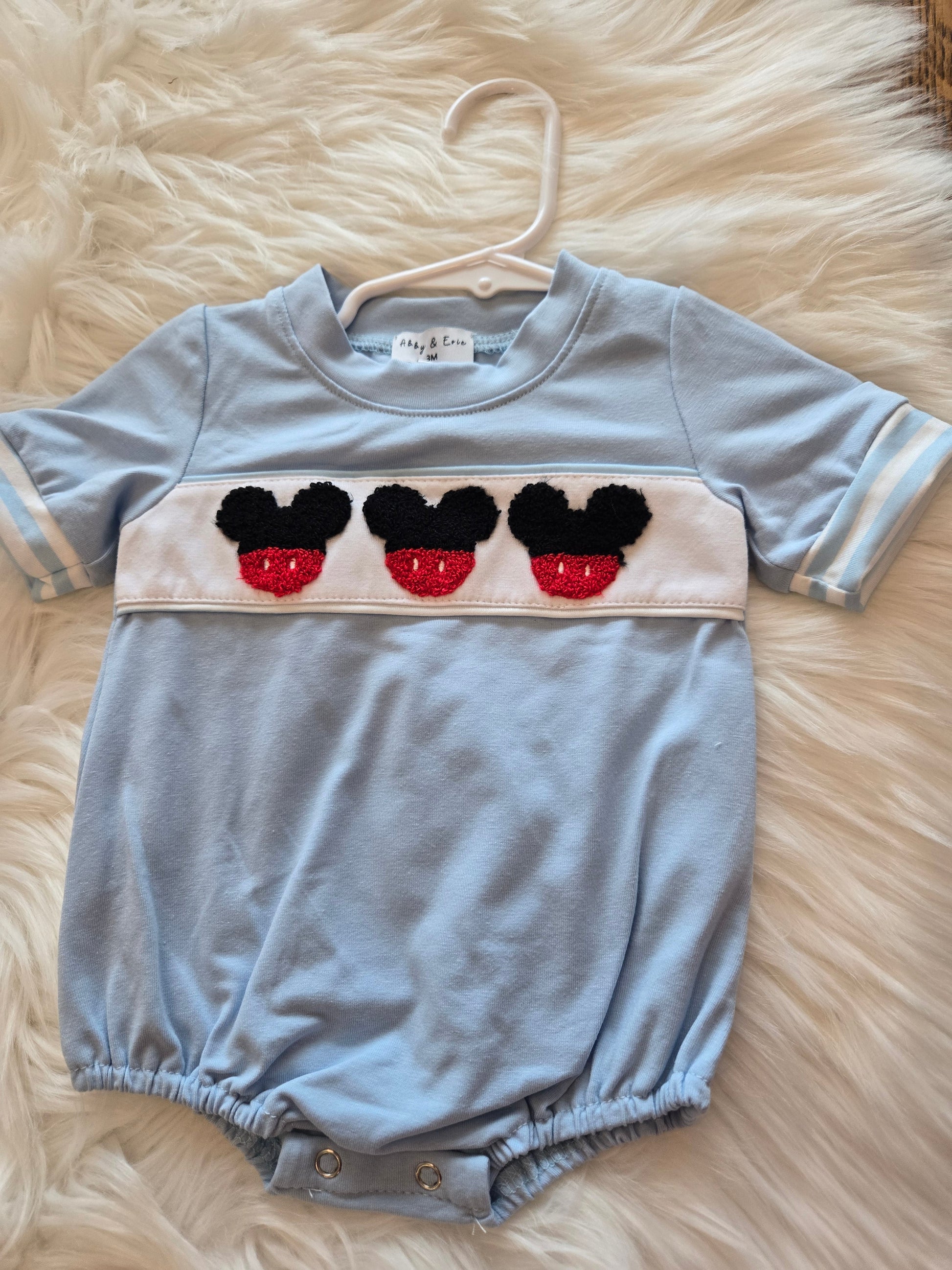 Blue Character French Knot Boy Bubble Honeydew