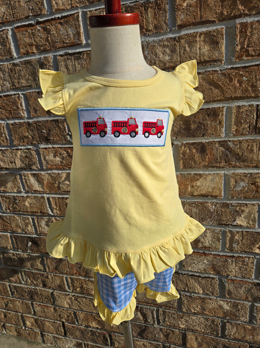 Yellow Fire Fighter Collection - Girl 2 Pc Set Boyis