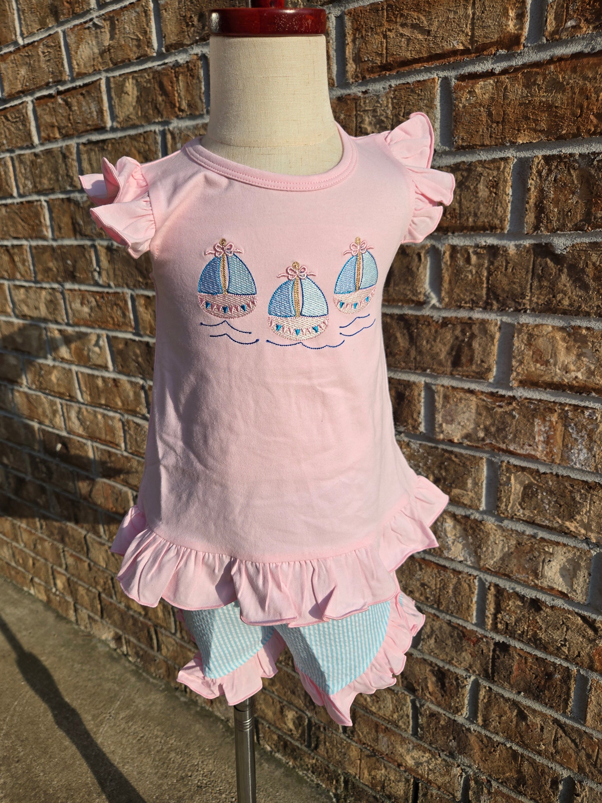 Sailboat Embroidery Collection - Girl Set Boyis