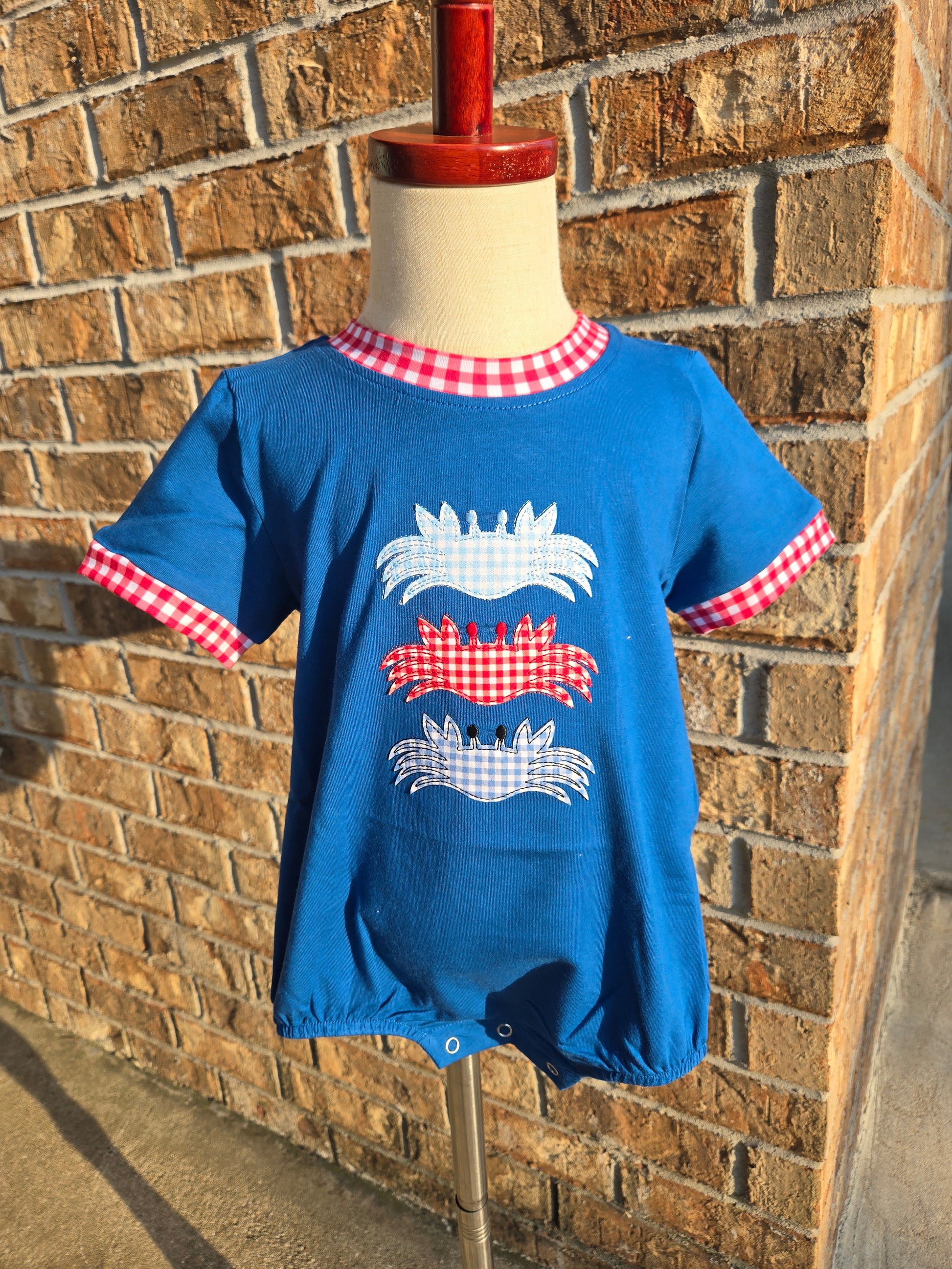 Blue Applique Crab Collection - Boy Bubble Boyis