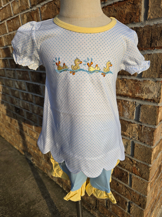Little Ducks Embroidery Girl 2 Pc Set Boyis