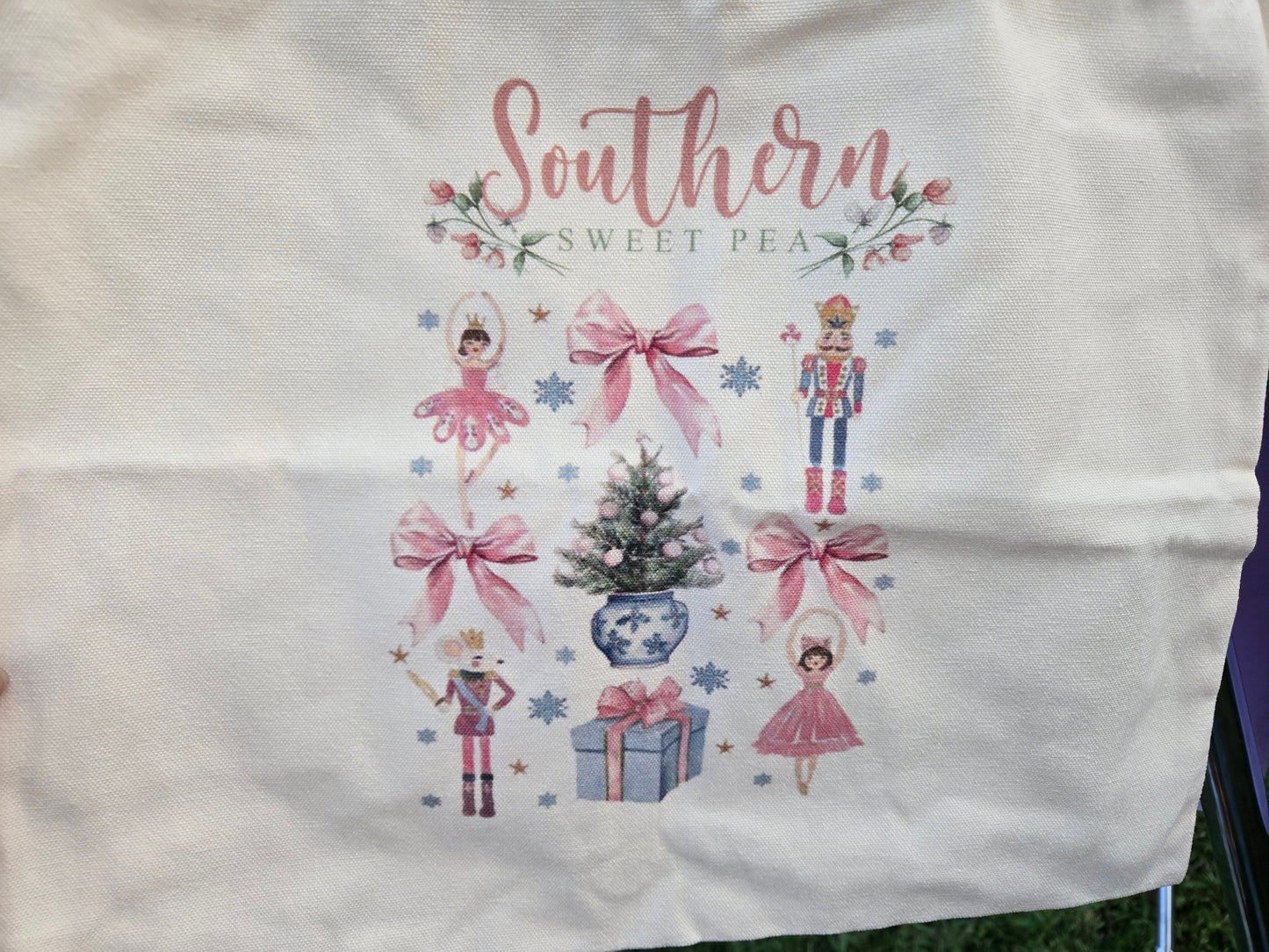 Southern Sweet Pea exclusive nutcracker canvas tote southernsweetpea