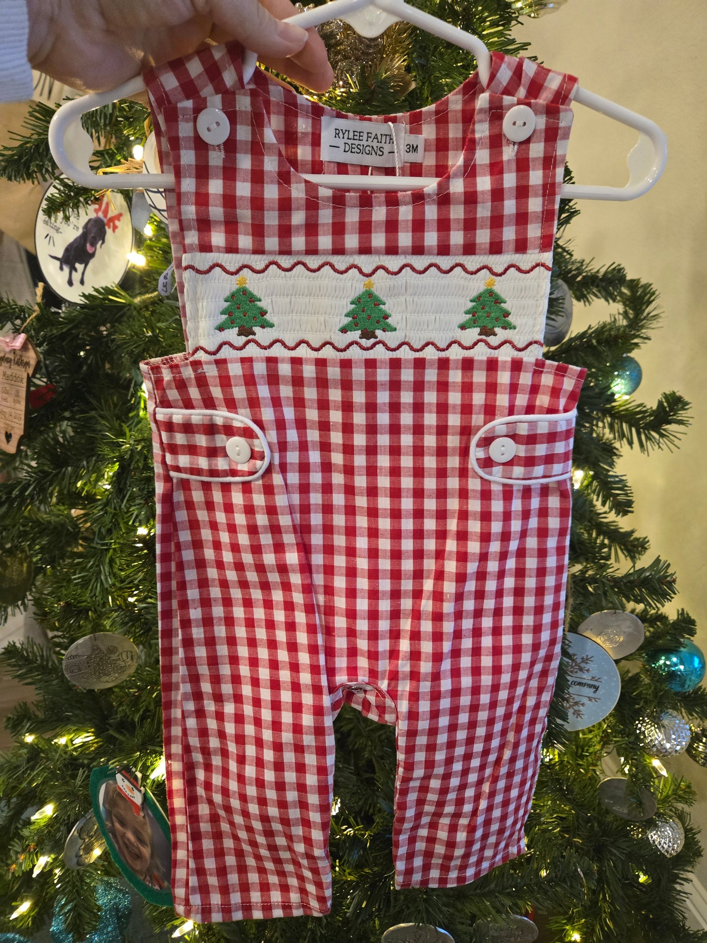 Christmas Tree Plaid Red JonJon Rylee Faith