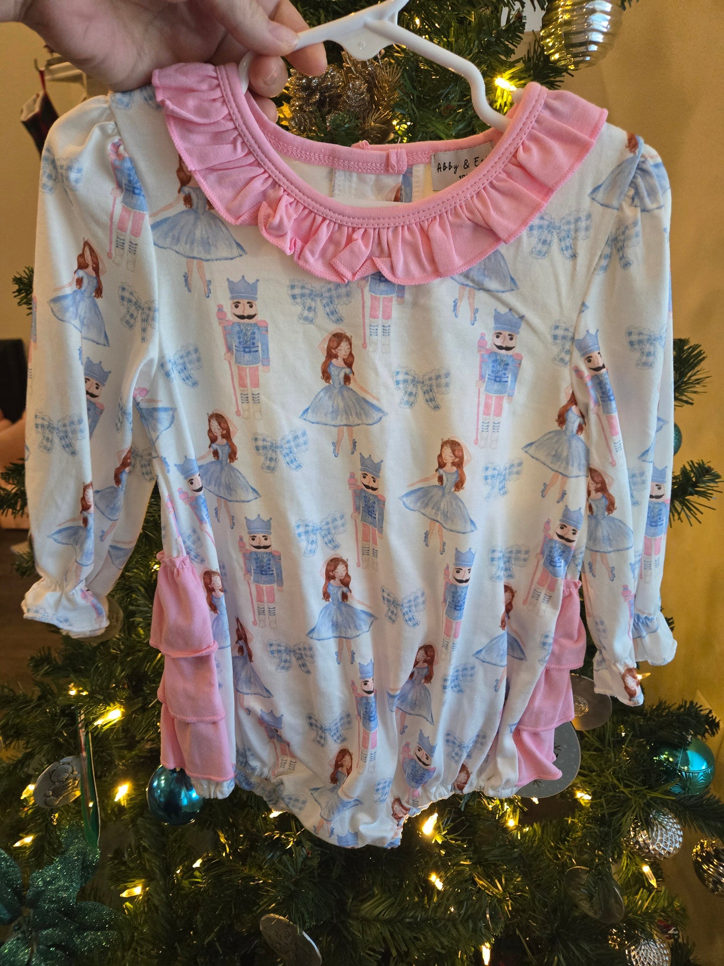 Pink Bow Nutcracker Romper Honeydew