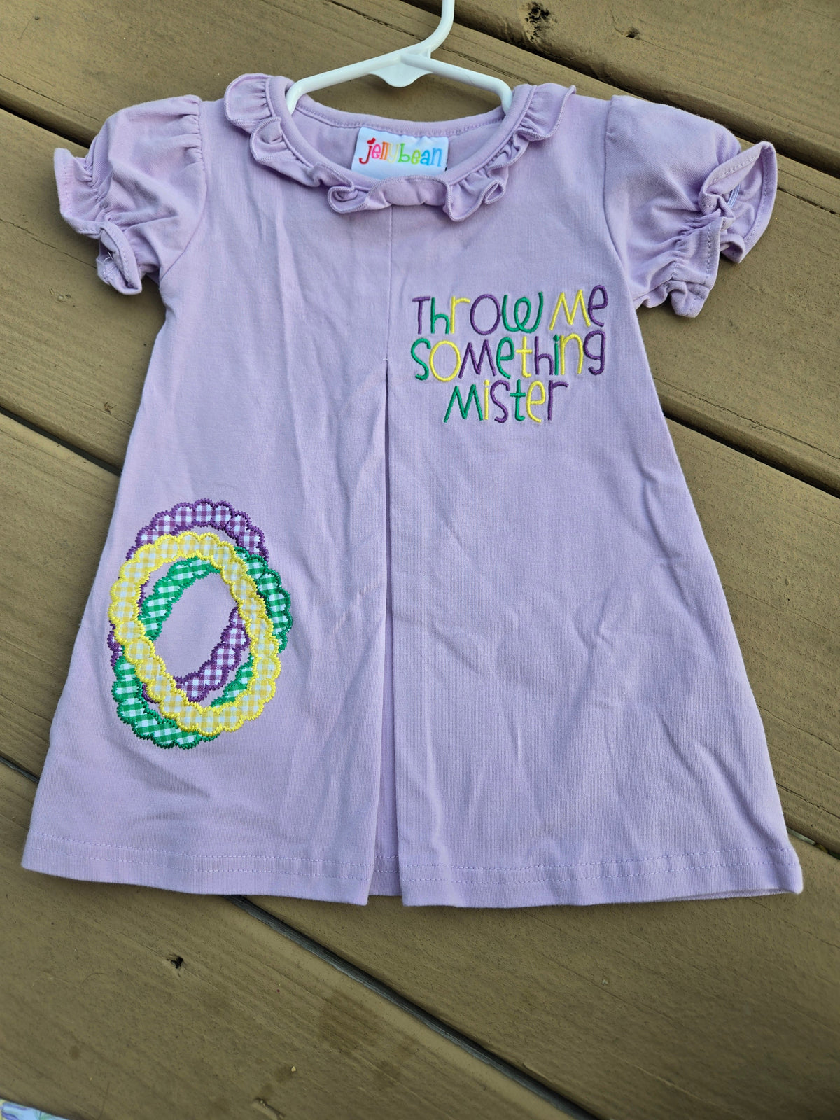 Mardi Gras Throw Me Something Mister Dress Smock Candy
