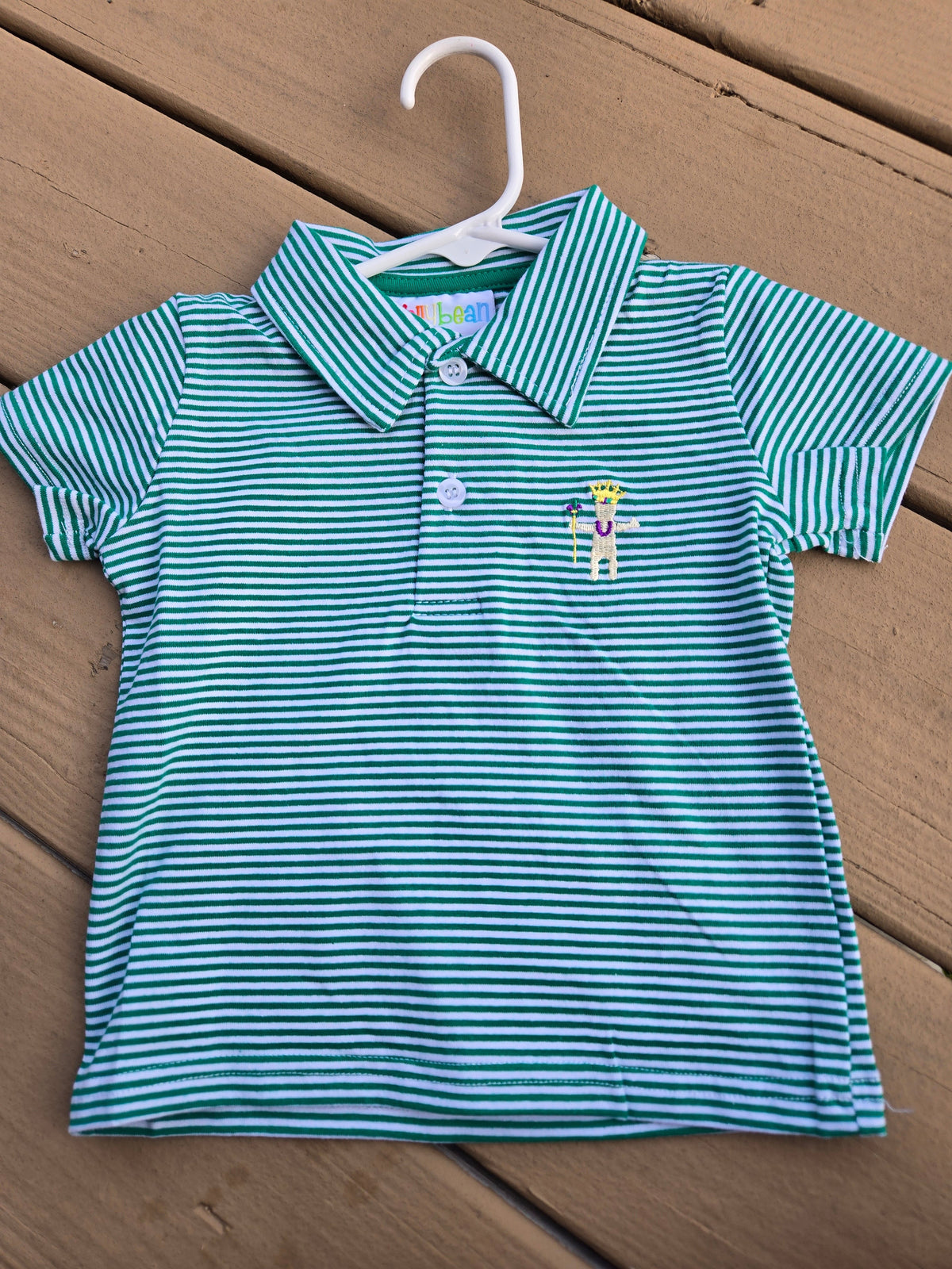 King Cake Baby Polo Smock Candy