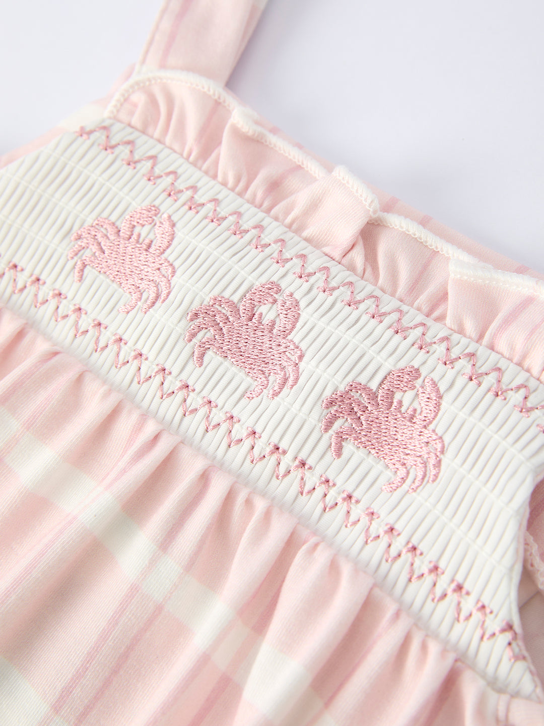 Girls Crab Embroidered Smocked Dress Rylee Faith