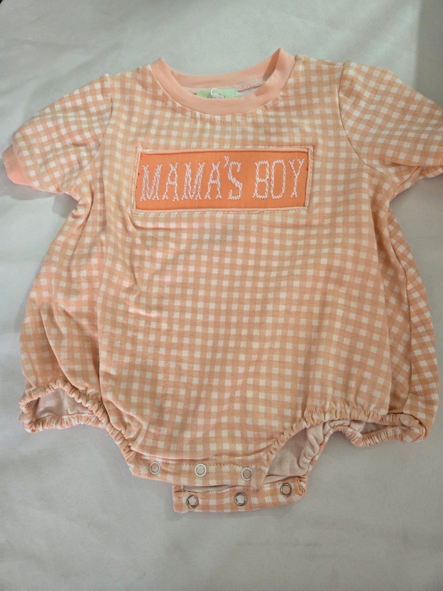 Coral Floral Mama's Boy Hand Smocked Boys Bubble - Premium Collection Ambabie