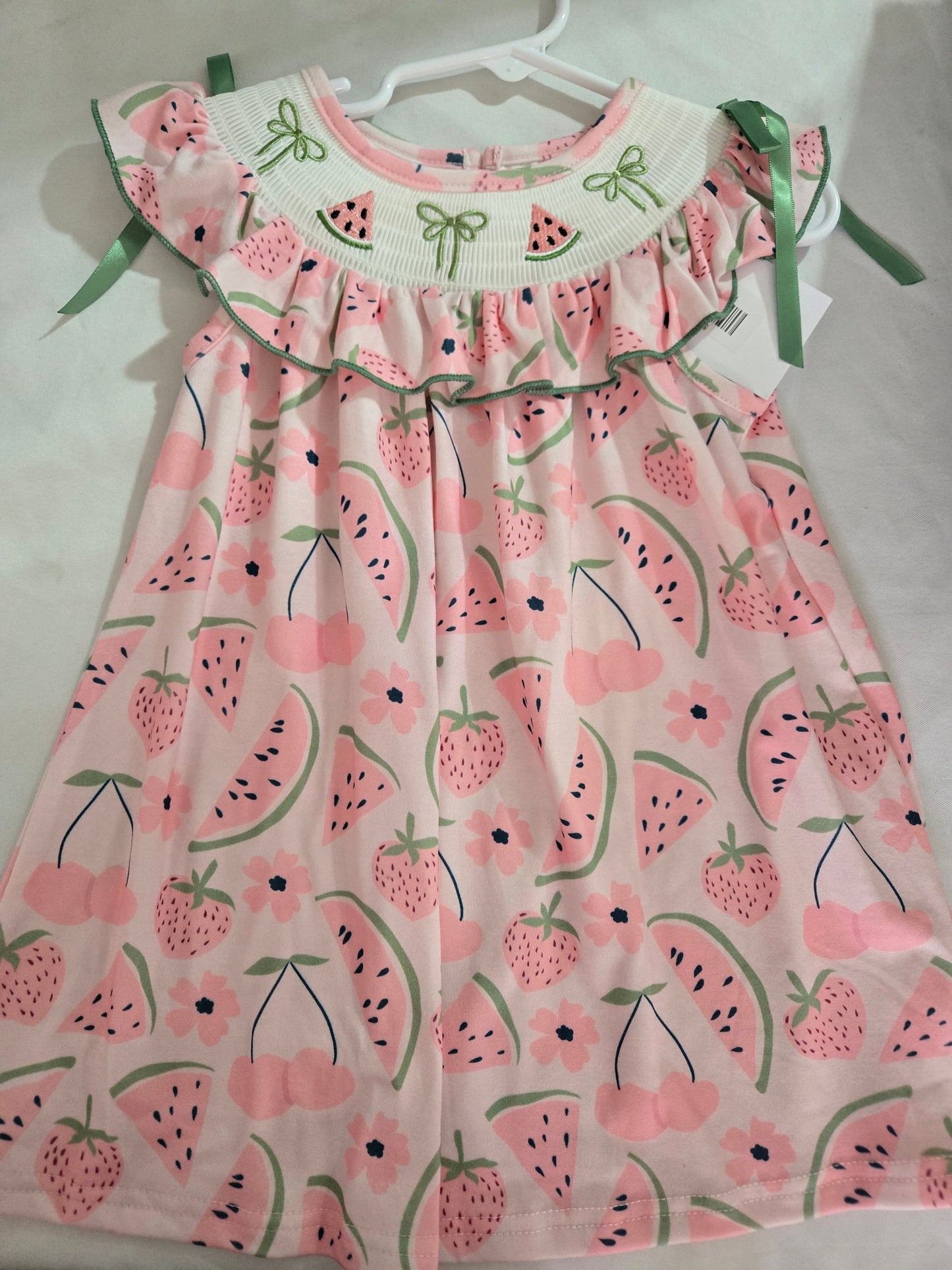 Girls Watermelon Embroidered Smocked Girl Dress Rylee Faith