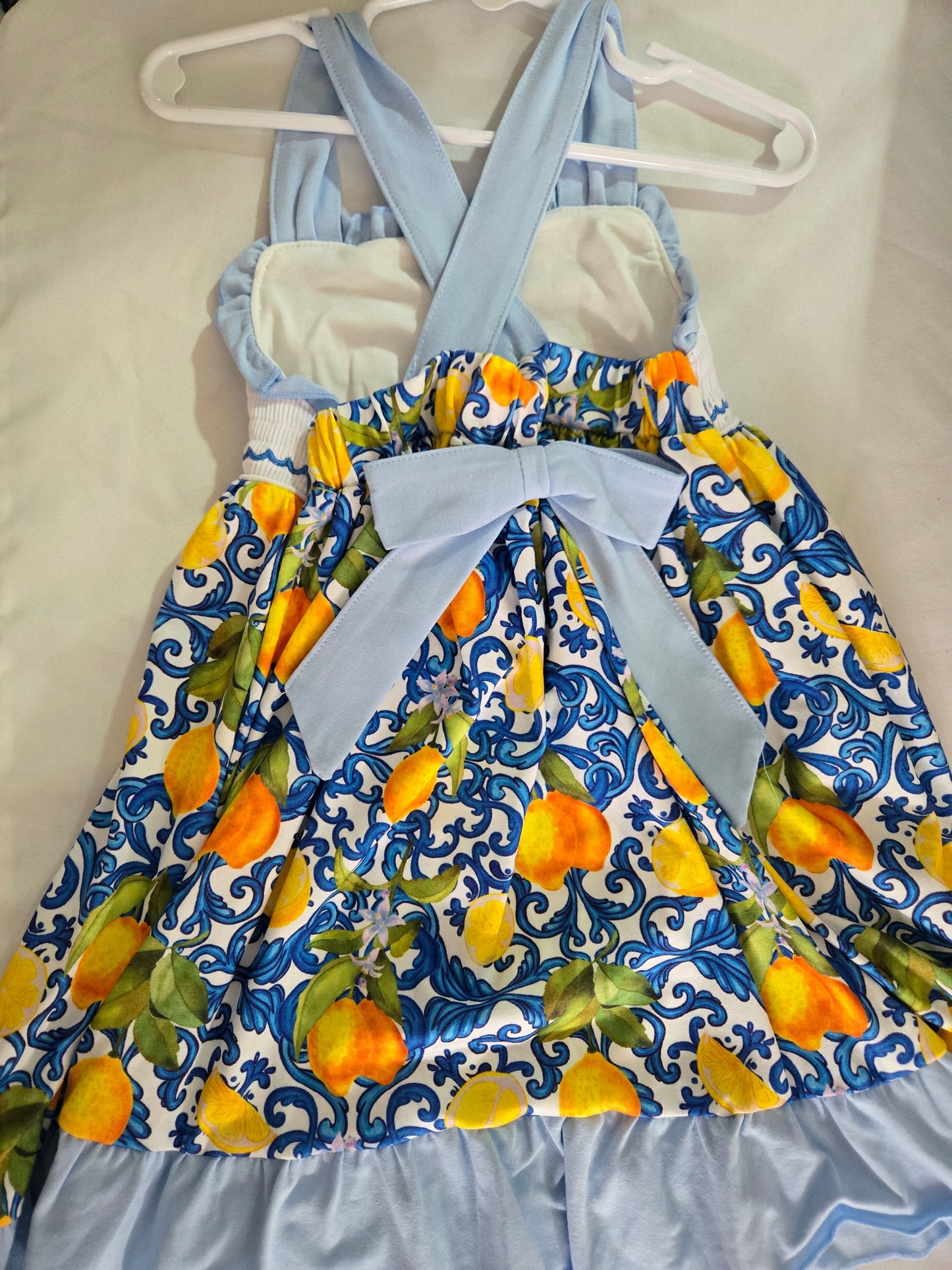 Lemon Smocked Ruffle Dress Honeydew