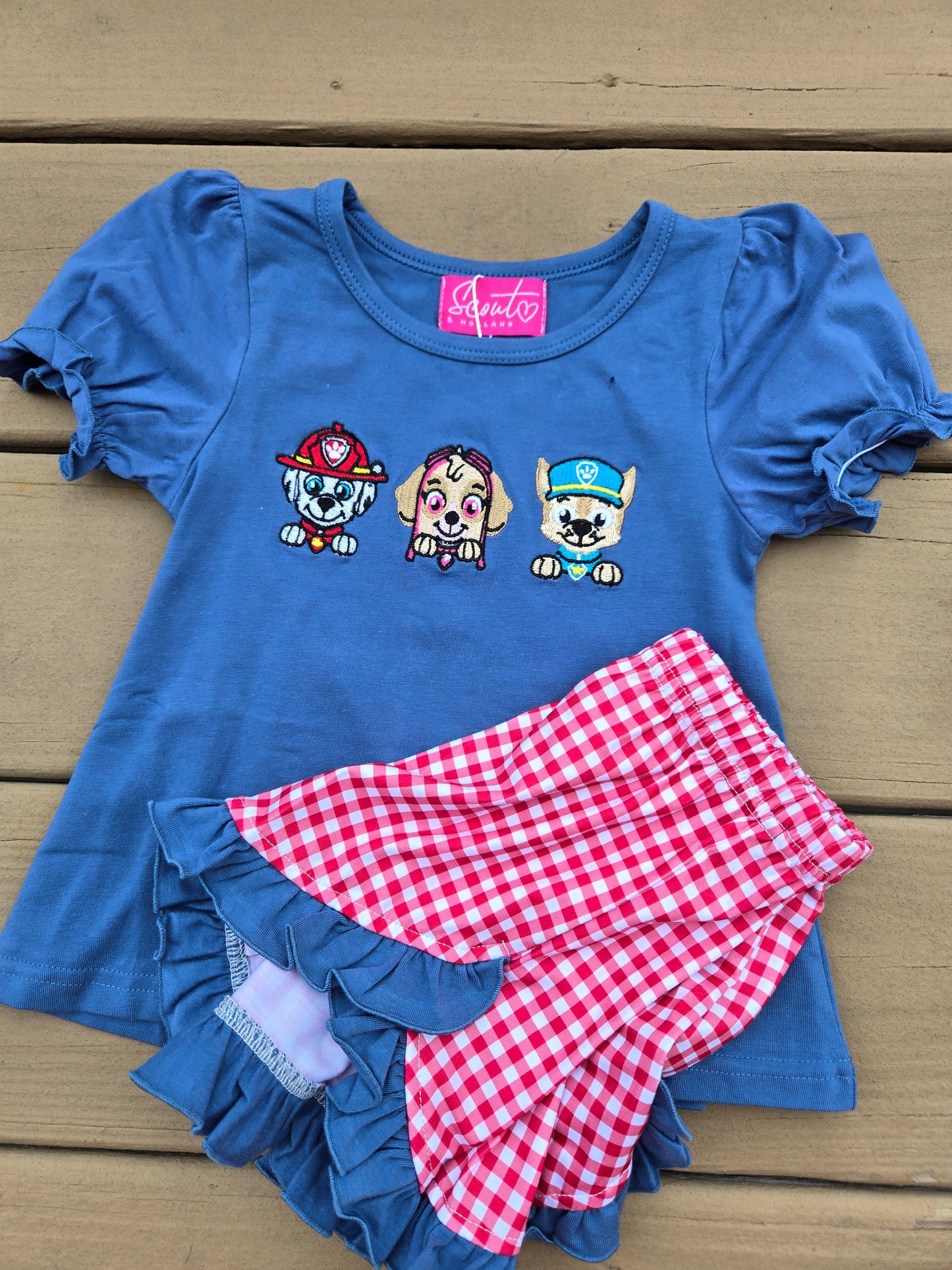 Navy character 25 Girl Two Piece Short Set Scout and Holland