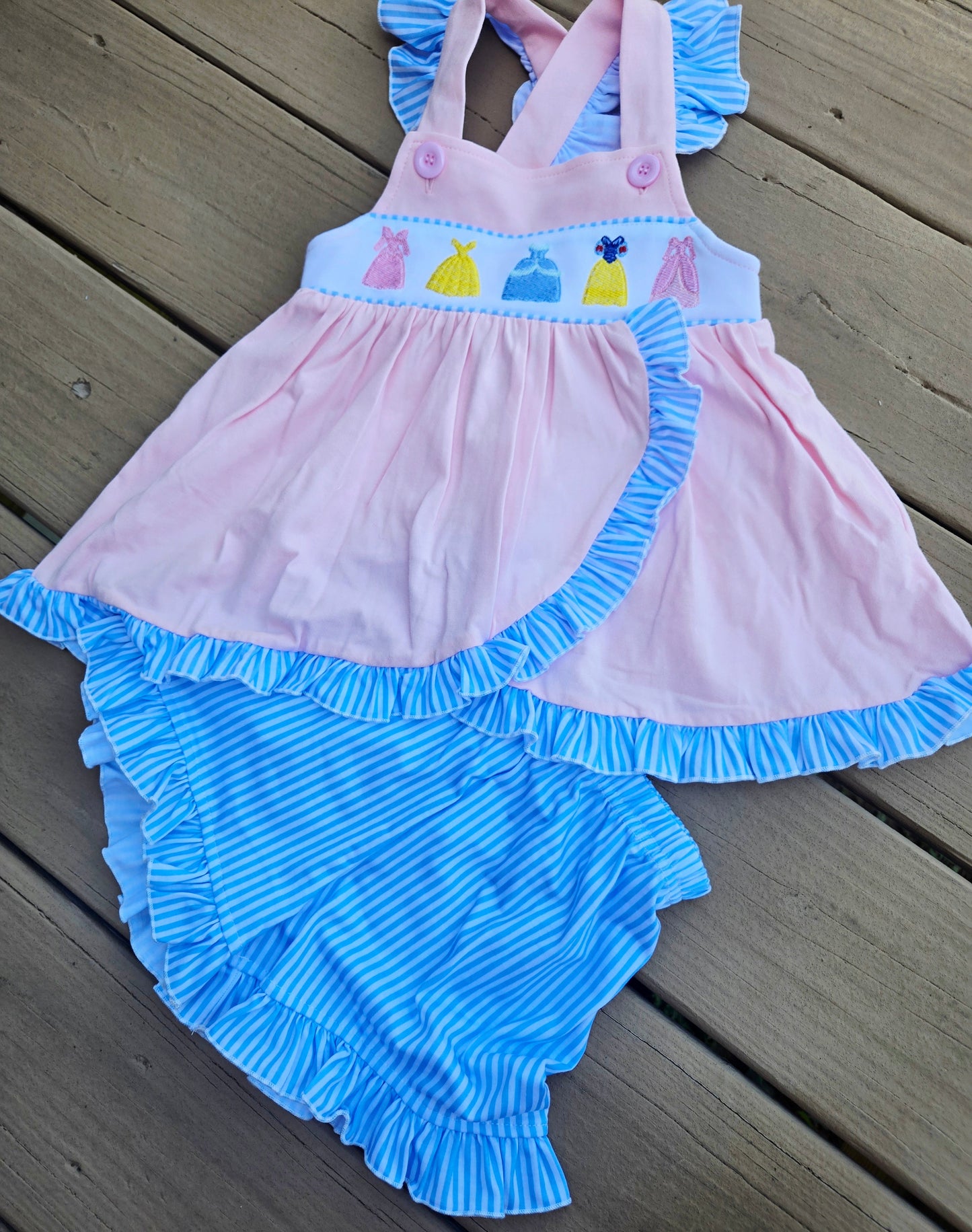 Pink Princess Dresses Shorts Set Boyis