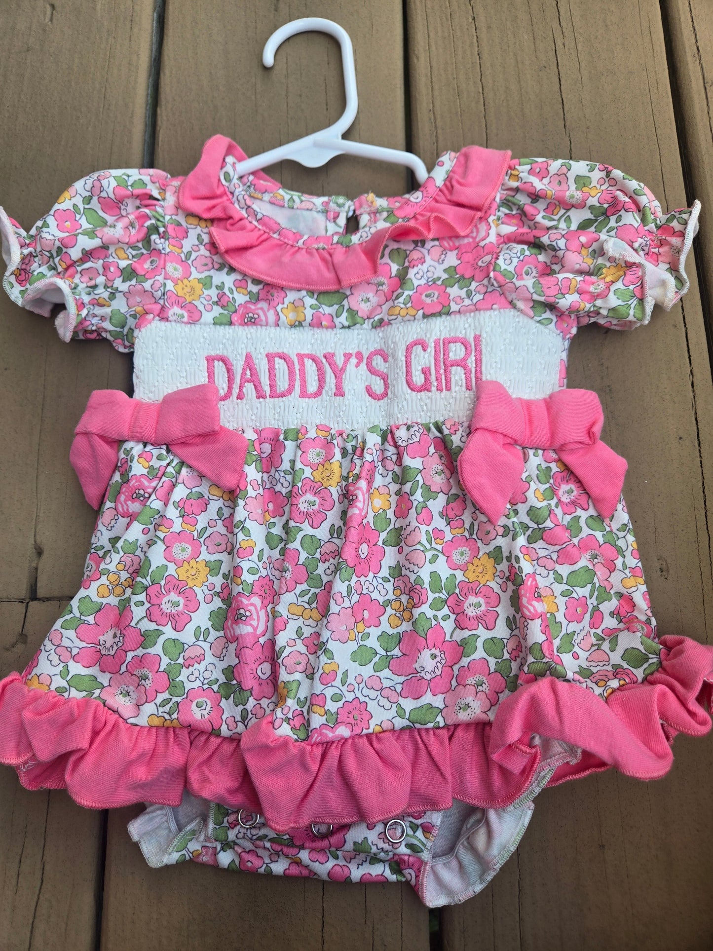 Daddy's Girl Pink Floral Skirted Romper Rylee Faith