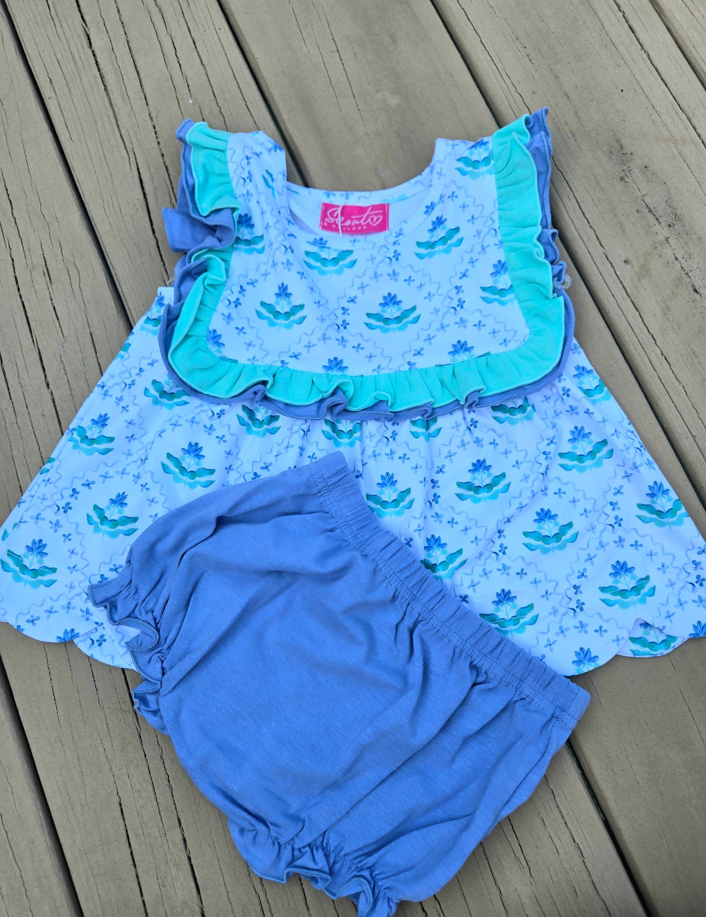 Blue Lotus Flower Bloomer Set Scout and Holland