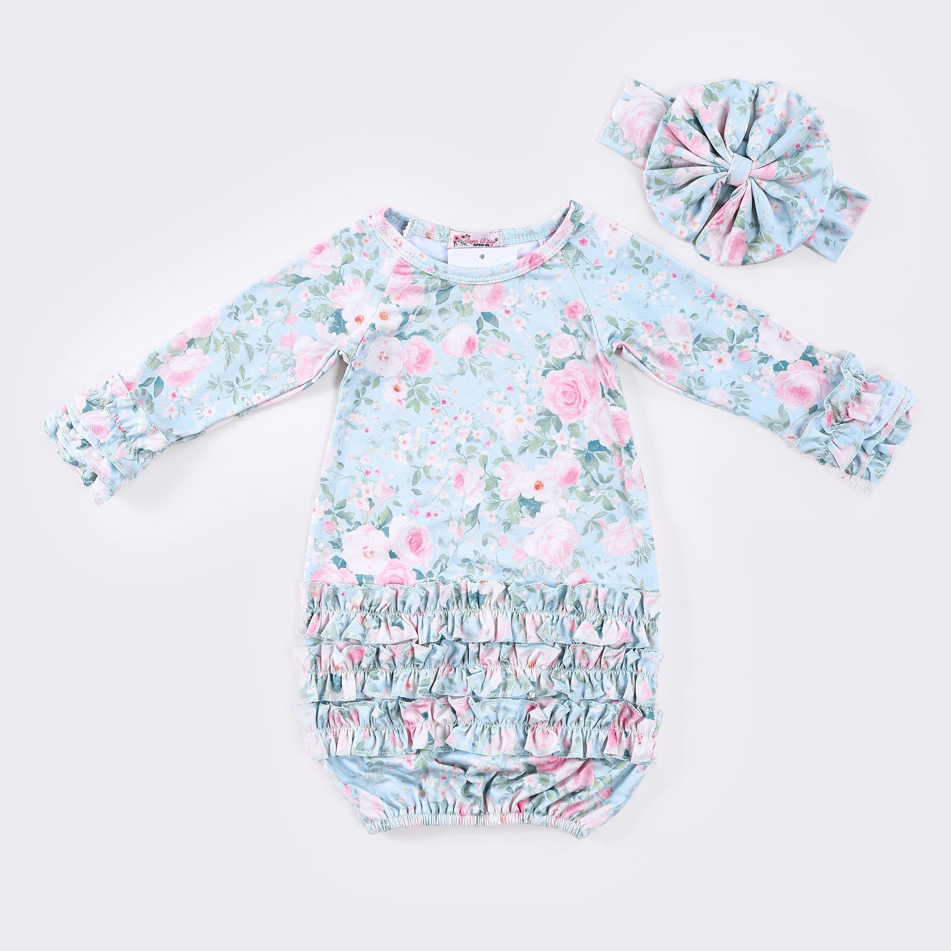 Baby Girl 2 Pc Gowns Clover Cottage