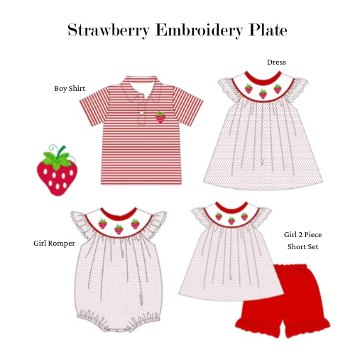 Strawberry Embroidery Plate Bubble - ETA January BOYIS