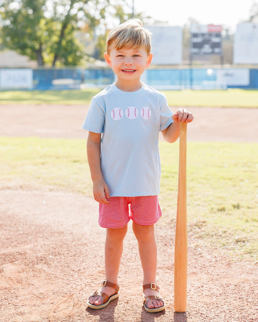 Take Me Out To The Ball Game Short Set Smock Candy