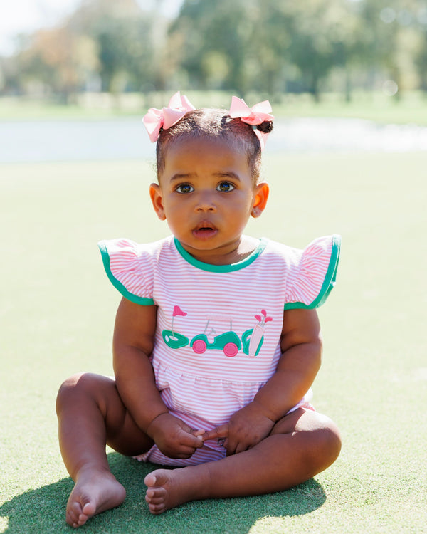 Gone Golfing Flutter Girl Bubble Smock Candy