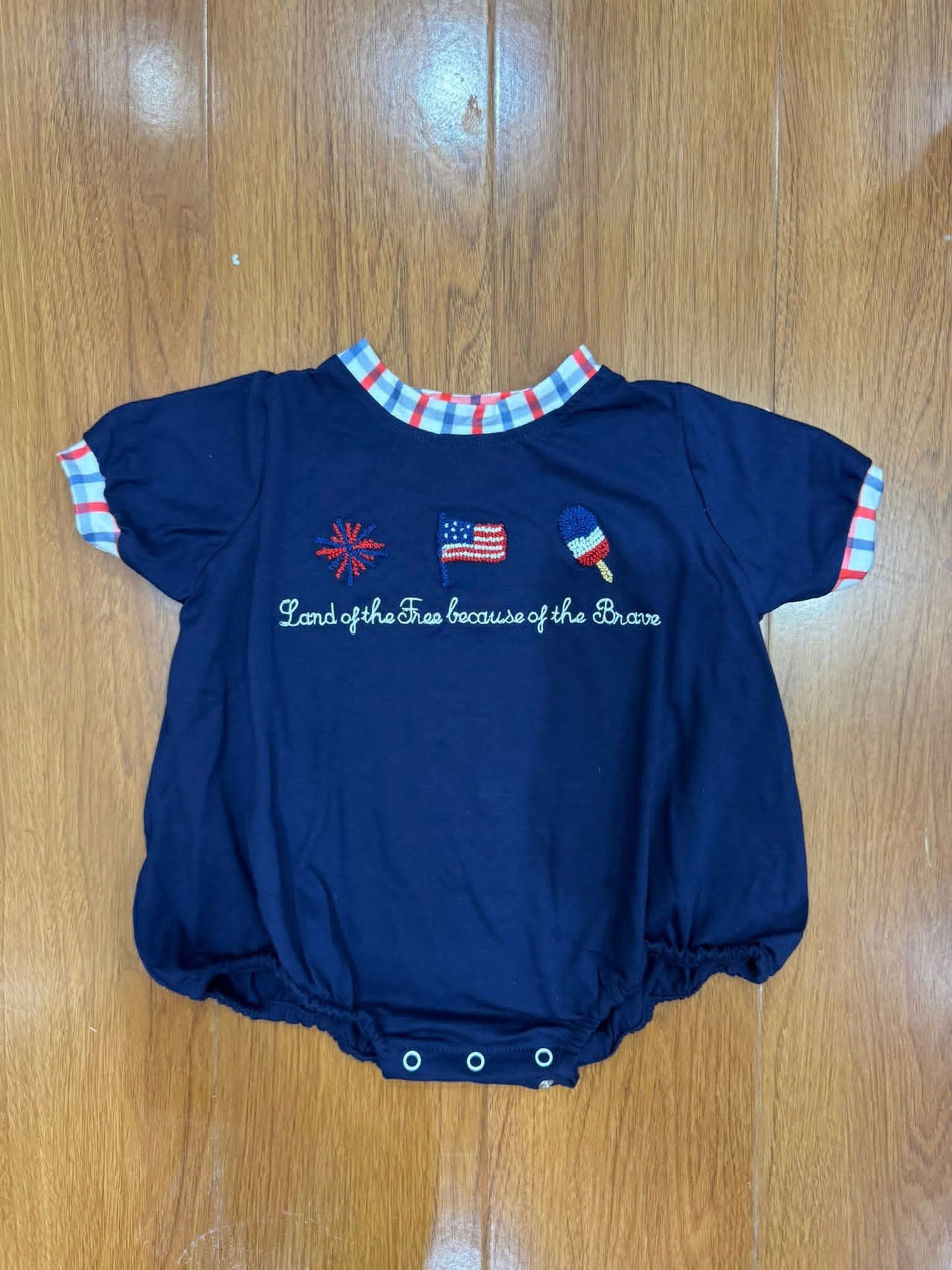 Land of the Free Because of the Brave Boy Bubble Hand French Knot Ambabie