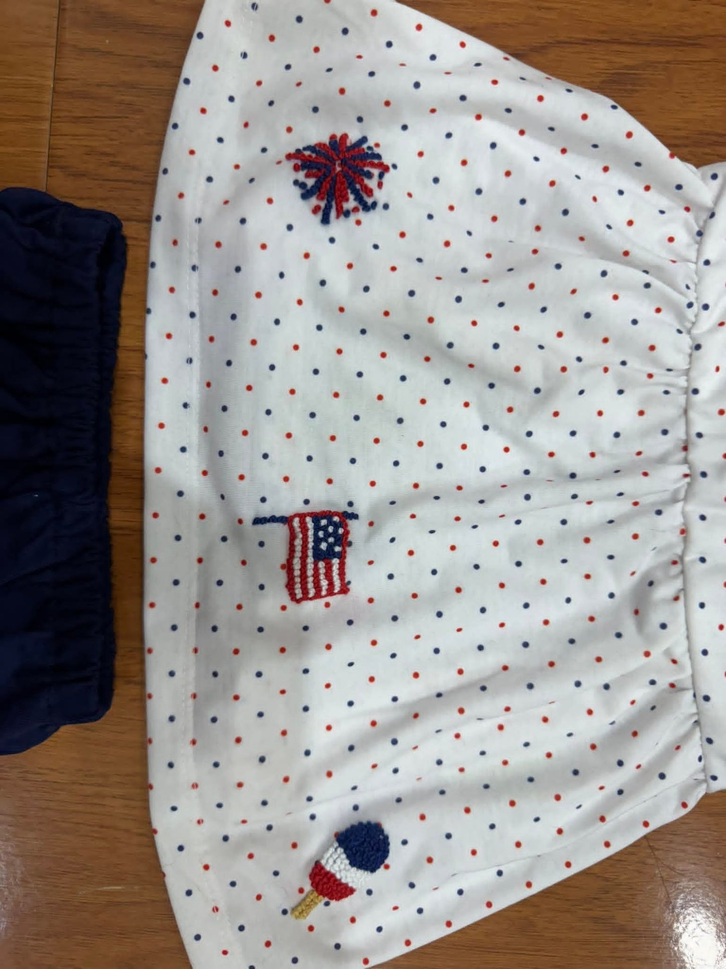 Land of the Free Because of the Brave Girl Bloomer Set Hand French Knot Ambabie
