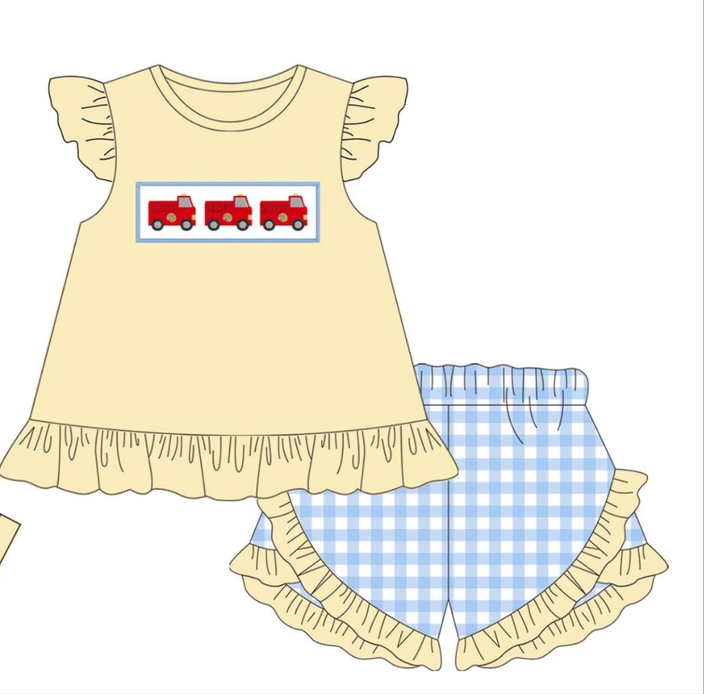 Yellow Fire Fighter Collection - Girl 2 Pc Set - eta July Boyis
