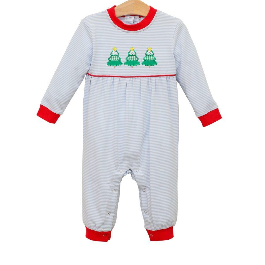 Christmas Tree Trip Romper Smock Candy