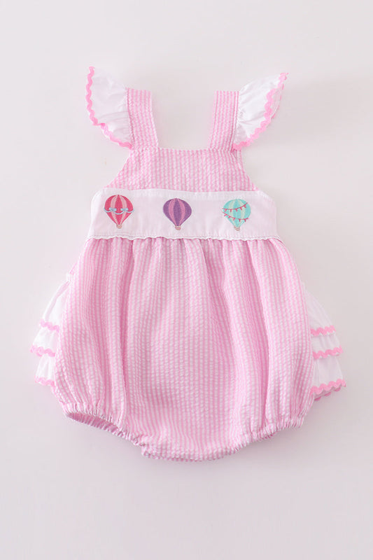 Pink Balloon Embroidery Girl Romper Magic Group
