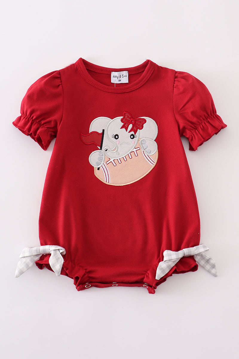 Alabama Applique Girl Romper Honeydew