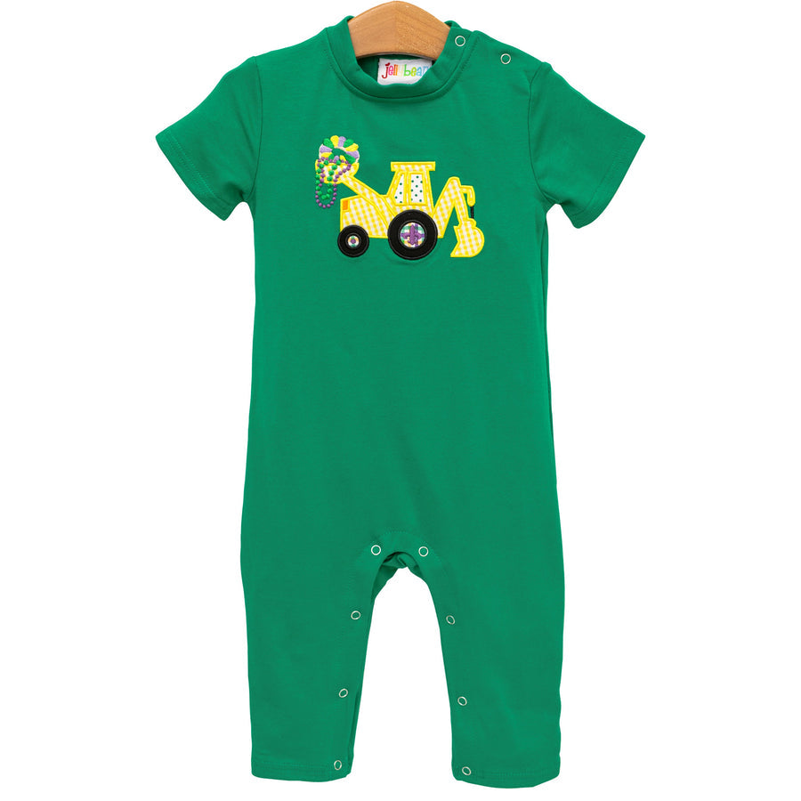 Mardi Gras Construction Romper Smock Candy