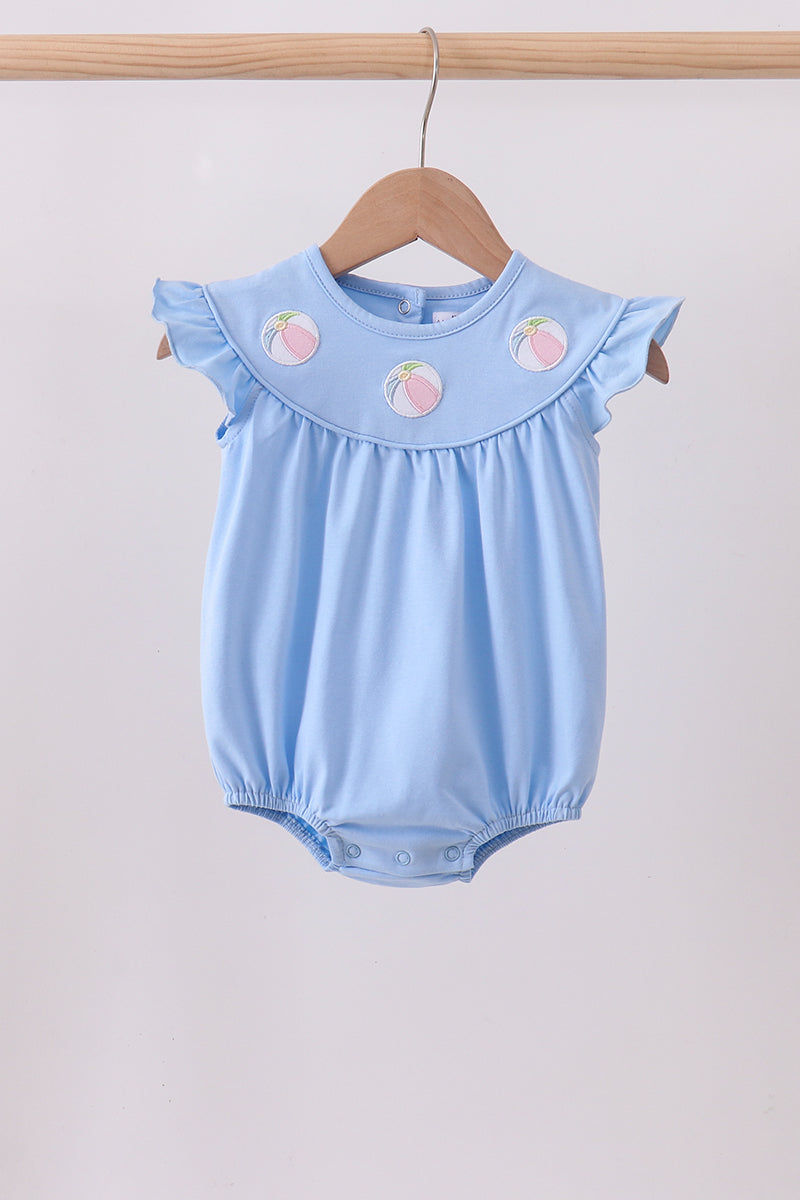 Blue Ball Embroidery Ruffle Bubble Honeydew