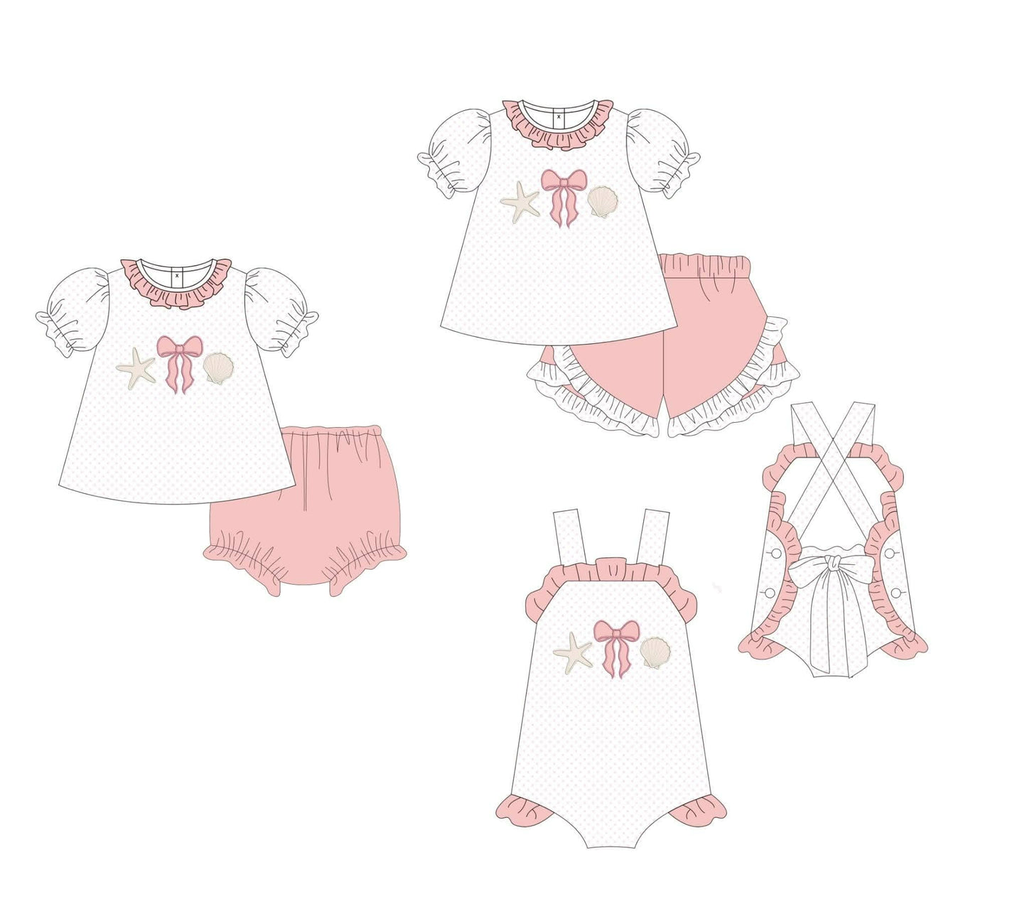 Seashell Coquette Collection Girl Romper Boyis